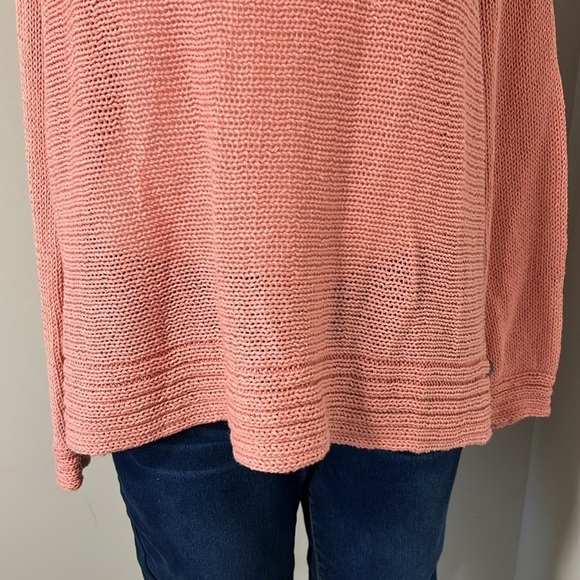 WOODEN SHIPS Scoopneck Peach Open Knit Button Side Sweater Long Sleeve Sz M/L - Picture 3 of 10